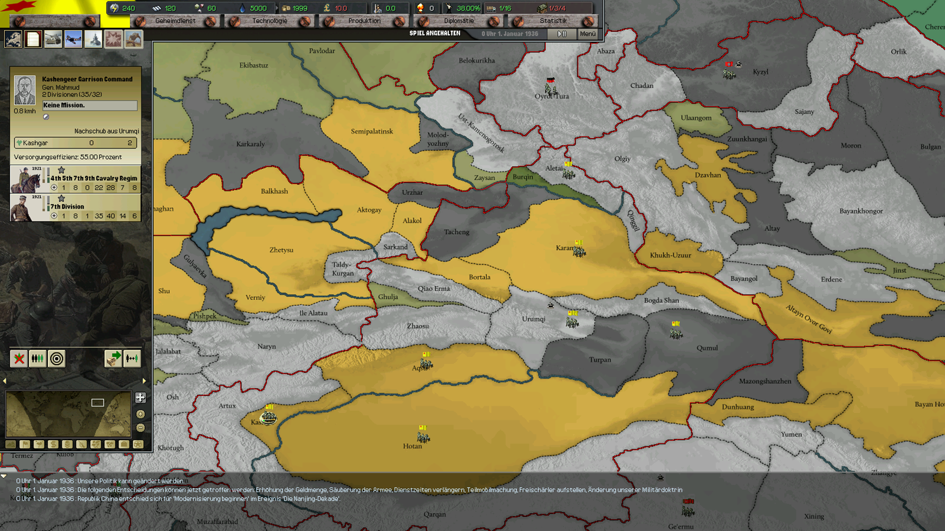many new provinces, especially in minor regions